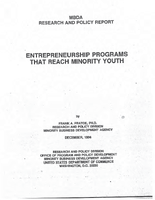 Entrepreneurship Programs That Reach Minority Youth  Summary and Recommendations